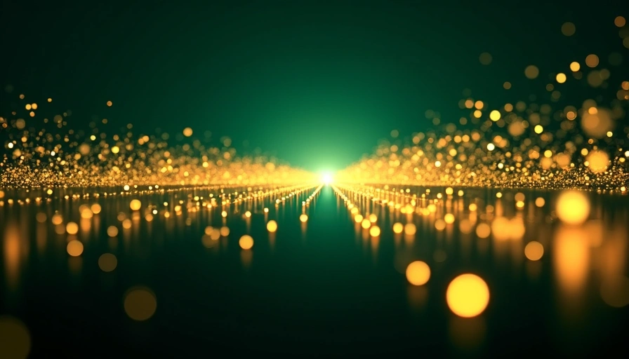 Light streams representing capital velocity through NJ logistics infrastructure